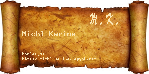 Michl Karina névjegykártya